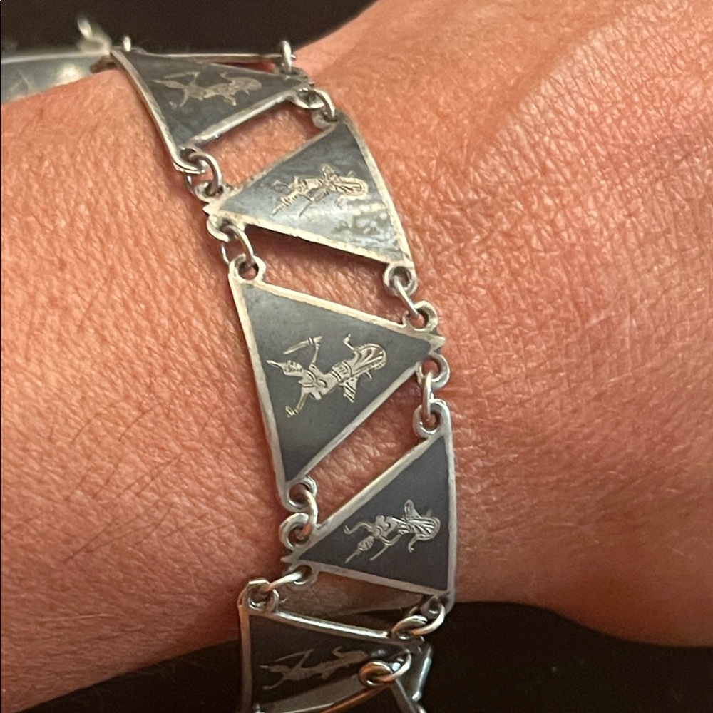 SIAM STERLING VINTAGE BRACELET 8in